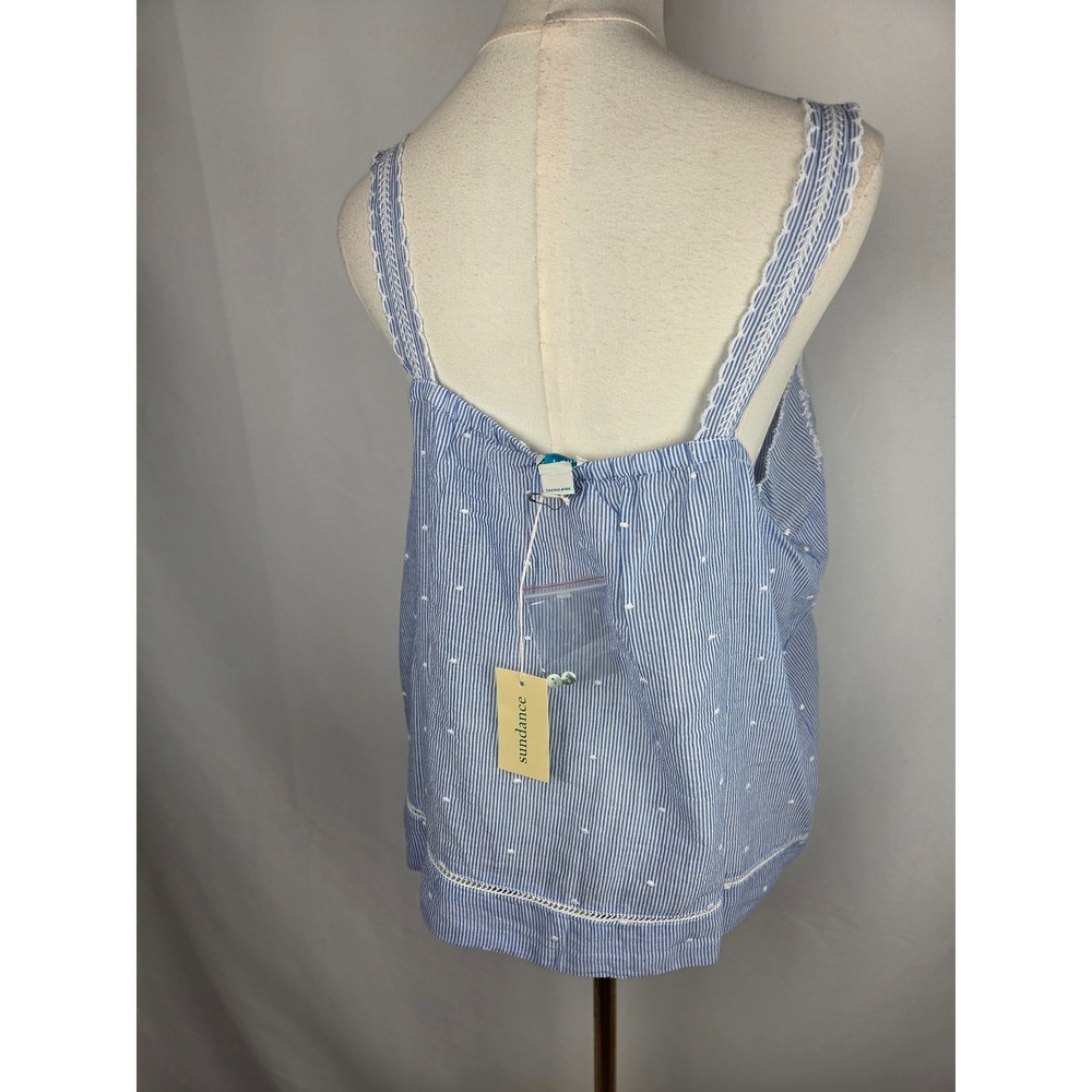 Sundance Lea Kerchief Camisole M Blue Embroidered Eyelet Tank Top Boho NWT - Picture 5 of 11